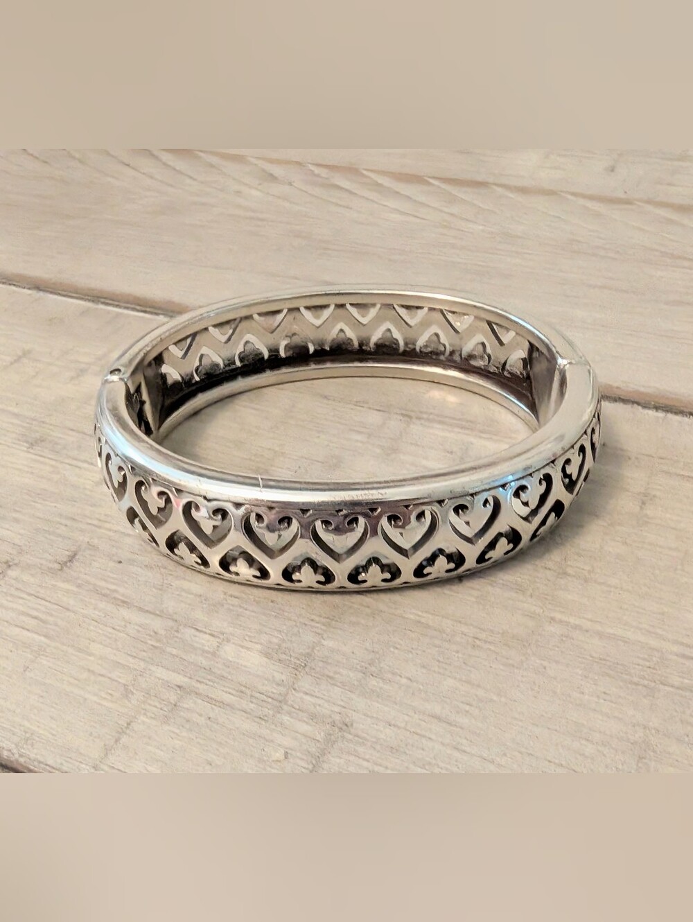 Brighton Open Heart Scrolled Hinged Bracelet - Picture 1 of 1